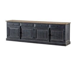 Byrå 240x48x94 gammal svart &amp; naturfärgad