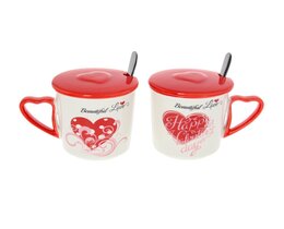 Set muggar Beautiful Love och med lock 350ml