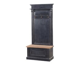Hallmöbel Bradford för hall 79x45x210 gammal svart &amp; naturfärgad