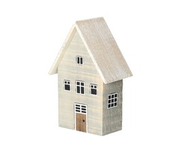 Dekoracja Snow House 19cm vit grå
