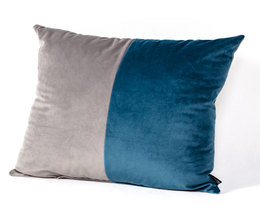Poduszka Patchwork kwadratowa gråblå