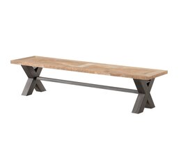 Bänk Moscal 160x40x46 svart &amp; naturfärgad