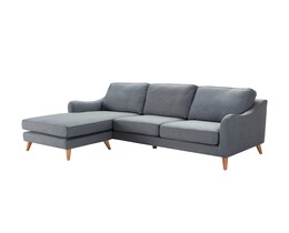 Hörnsoffa Venuste jeansblå/brun