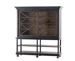 Skänk Rimir 160x50x220 gammal svart &amp; naturfärgad