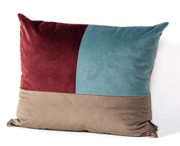 Poduszka Patchwork kwadratowa beige chokladblå