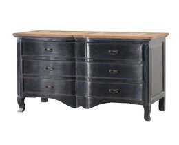 Byrå Tulon 130x55x90 gammal svart &amp; naturfärgad